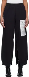 Mm6 Maison Margiela Black Sweat Lounge Pants In 899 Washed Black