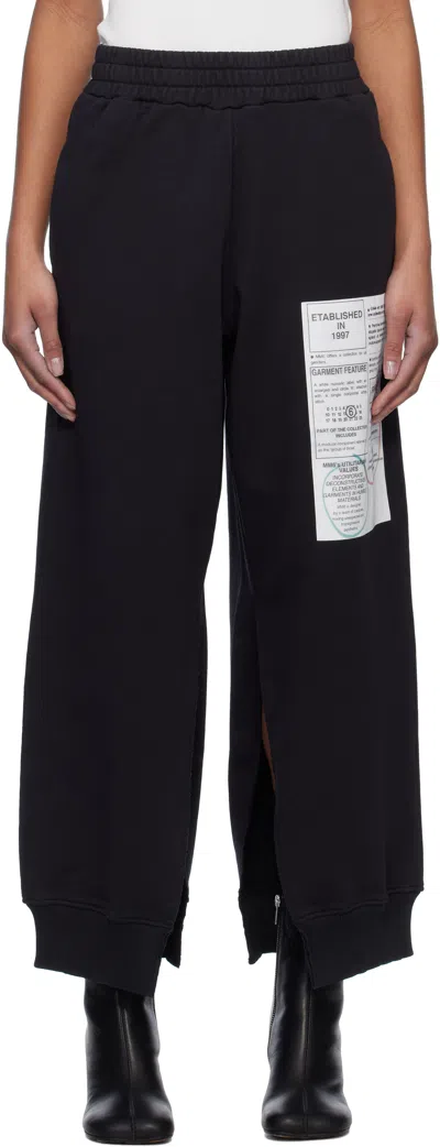 Mm6 Maison Margiela Black Sweat Lounge Pants In 899 Washed Black