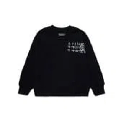 MM6 MAISON MARGIELA BLACK SWEATSHIRT FOR KIDS WITH LOGO