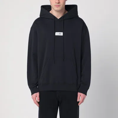 MM6 MAISON MARGIELA BLACK SWEATSHIRT WITH LOGO LABEL