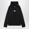Mm6 Maison Margiela Mm6 By Maison Margiela Emblazoned Black Hoodie With Drawstring And Ribbed Finishes