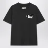Mm6 Maison Margiela T-shirt With Numeric Patch And Tape Detail In Black