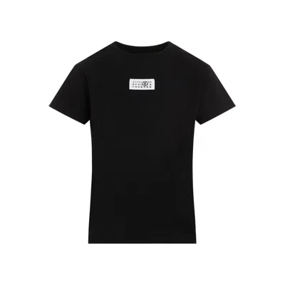 Mm6 Maison Margiela Black T-shirt With Numeric Signature