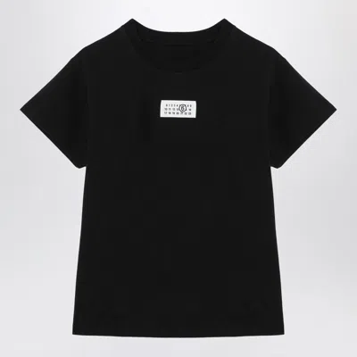 Mm6 Maison Margiela Black T-shirt With Numeric Signature