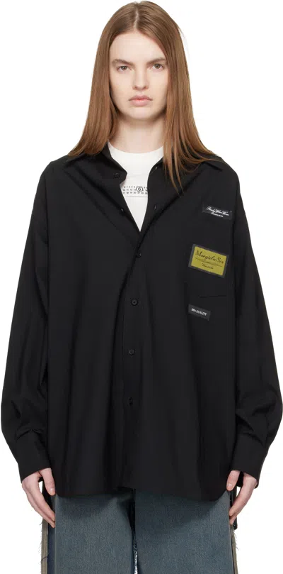 Mm6 Maison Margiela Black Tailored Wool-blend Shirt