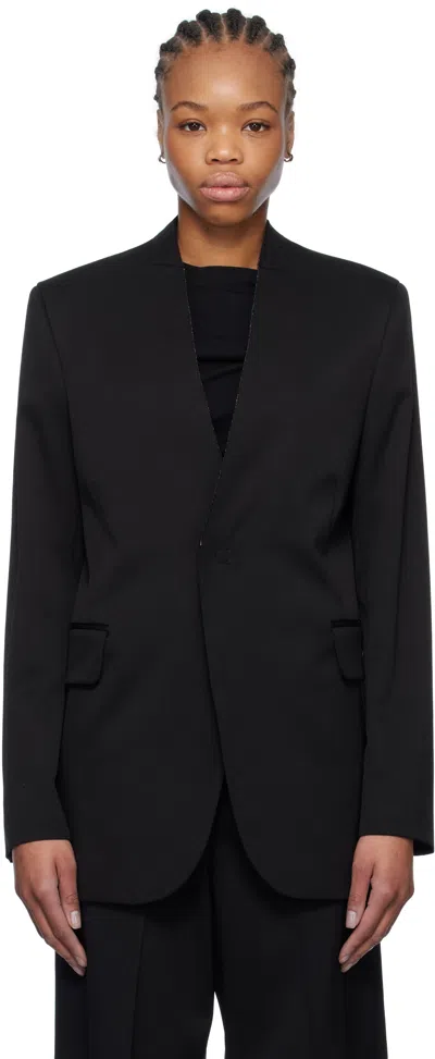 Mm6 Maison Margiela Black Tailoring Blazer In 900 Black