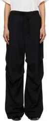 Mm6 Maison Margiela Black Tailoring Wool Canvas Cargo Trousers In 900 Black