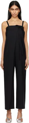 Mm6 Maison Margiela Black Tailoring Wool Canvas Trouser Jumpsuit In 900 Black