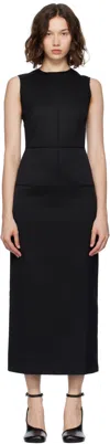 Mm6 Maison Margiela Sleeveless Seam-detailing Midi Day Dress In Black