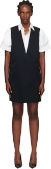 Mm6 Maison Margiela Black Tailoring Wool Minidress In Black