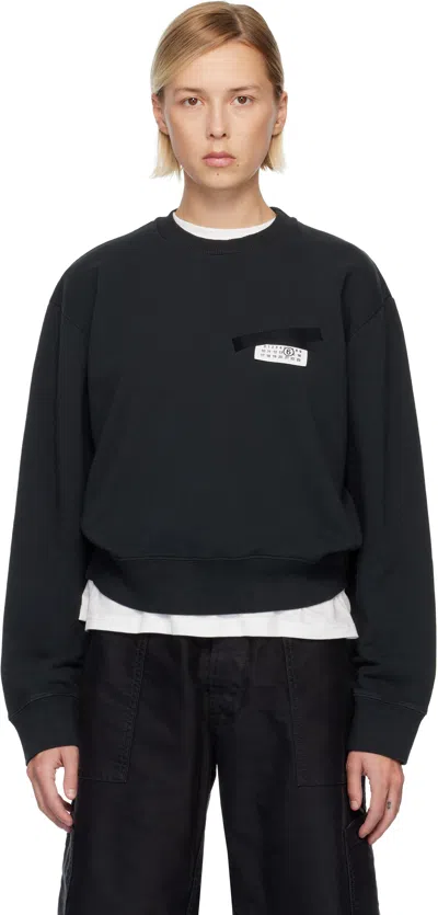 Mm6 Maison Margiela Numeric Signature Mm6 Sweatshirt In Black