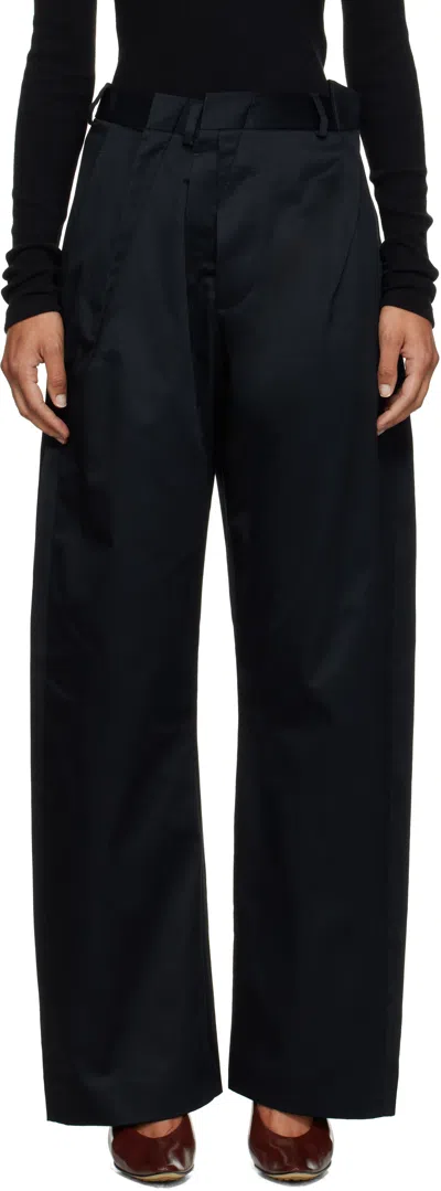 Mm6 Maison Margiela Black Tapered Leg Trousers In Brown