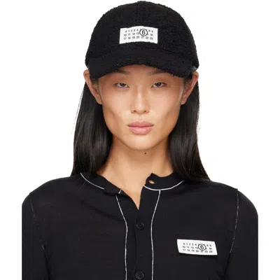 Mm6 Maison Margiela Black Teddy Cap In 900 Black
