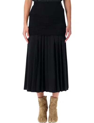 MM6 MAISON MARGIELA MM6 MAISON MARGIELA BLACK TSHIRT WITH NUMERIC PATCH AND TAPE DETAIL