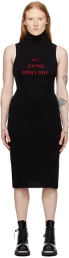 MM6 MAISON MARGIELA BLACK TURTLENECK MIDI DRESS