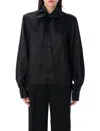 Mm6 Maison Margiela Ribbon Bow Back Satin Top