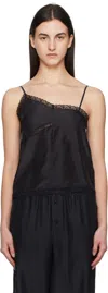 Mm6 Maison Margiela Black Twist Silk Camisole In 900 Black
