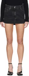 Mm6 Maison Margiela Black Twisted Denim Miniskirt In 900 Black