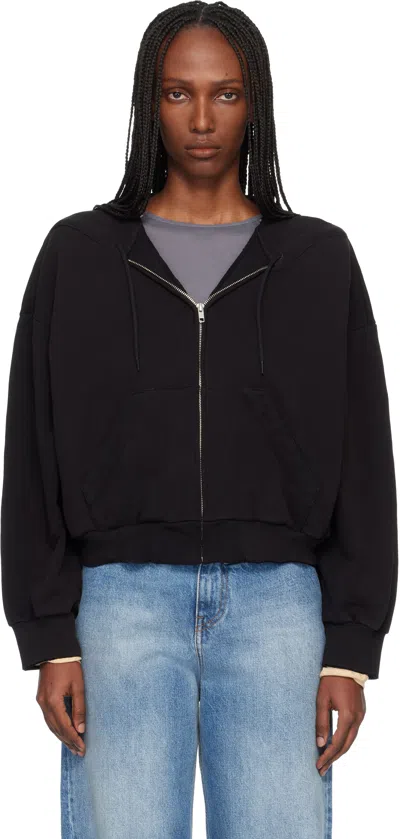 Mm6 Maison Margiela Black Unbrushed Cotton Sweatshirt
