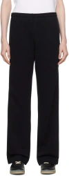 Mm6 Maison Margiela Black Unbrushed Lounge Pants In 900 Black
