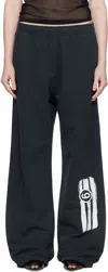 Mm6 Maison Margiela Straight Graphic Print Trousers In Black