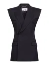 Mm6 Maison Margiela Gilet With Raw-edge Finish In Black