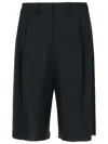 Mm6 Maison Margiela Wool Bermuda Shorts Back Pocket In Black