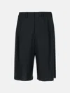 Mm6 Maison Margiela Black Virgin Wool Bermuda Shorts In Black