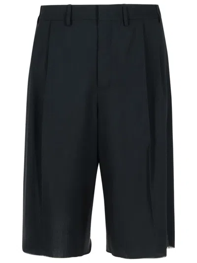 Mm6 Maison Margiela Black Virgin Wool Bermuda Shorts