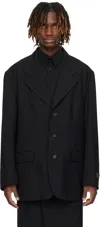 Mm6 Maison Margiela Black Virgin Wool Blazer In 900 Black