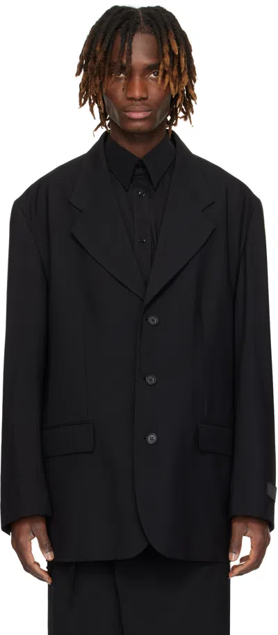 Mm6 Maison Margiela Black Virgin Wool Blazer In 900 Black
