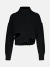 MM6 MAISON MARGIELA BLACK VIRGIN WOOL BLEND TURTLENECK SWEATER