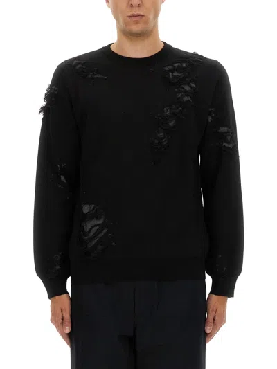 Mm6 Maison Margiela Black Virgin Wool Sweater