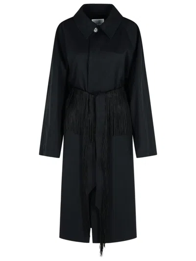 Mm6 Maison Margiela Black Virgin Wool Trench Coat