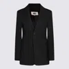 Mm6 Maison Margiela Pinstriped Wool-blend Single-breasted Blazer In Black