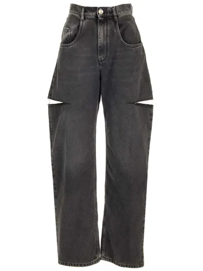 Mm6 Maison Margiela Black Wash Jeans In Gray