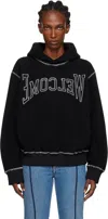 Mm6 Maison Margiela Knitwear Hooded Contrast Stitching In Black