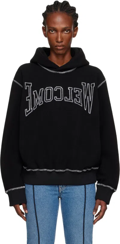 MM6 MAISON MARGIELA BLACK 'WELCOME' HOODIE