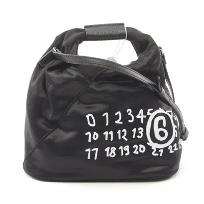 Pre-owned Mm6 Maison Margiela Black White Nylon Leather Shoulder Bag ()