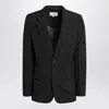 Mm6 Maison Margiela Wool Blend Jacket Back Vent In Black