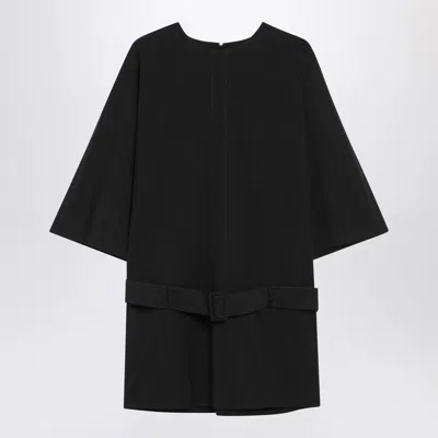 Mm6 Maison Margiela Black Wool-blend Mini Dress