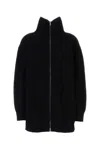 Mm6 Maison Margiela Black Wool Blend Oversize Cardigan In Black
