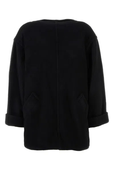 MM6 MAISON MARGIELA BLACK WOOL BLEND OVERSIZE SWEATER