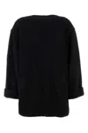Mm6 Maison Margiela Oversize Wool Blend Sweater With Front Pockets In Black