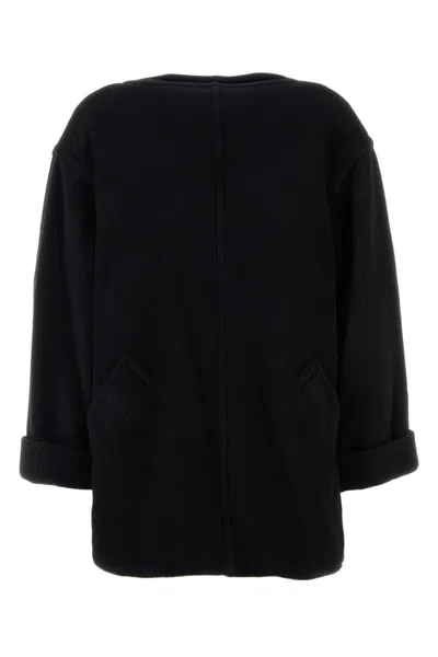 MM6 MAISON MARGIELA BLACK WOOL BLEND OVERSIZE SWEATER