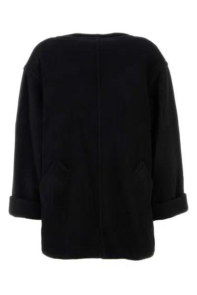 MM6 MAISON MARGIELA MM6 MAISON MARGIELA BLACK WOOL BLEND OVERSIZE SWEATER