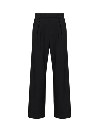 Mm6 Maison Margiela Black Wool Blend Pleated Trousers