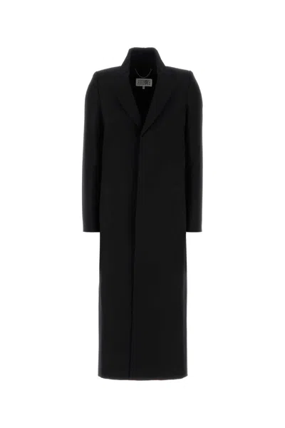 MM6 MAISON MARGIELA MM6 MAISON MARGIELA BLACK WOOL COAT