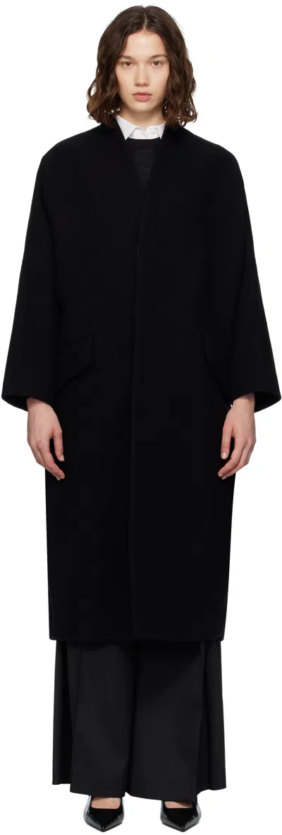 Mm6 Maison Margiela Black Wool Felt Coat