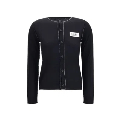 Mm6 Maison Margiela Black Wool Oves Aries Cardigan